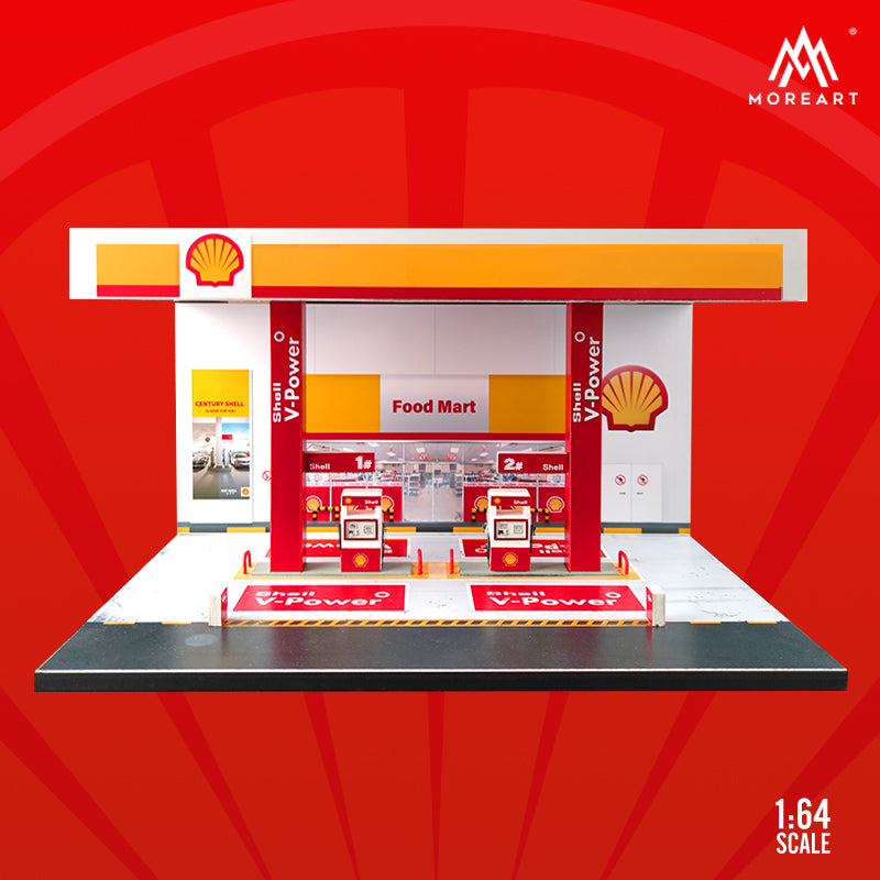Gas station model with Shell logo