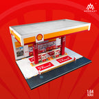 Shell-painted gas station scene