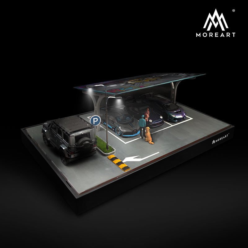 Covered parking lot diorama