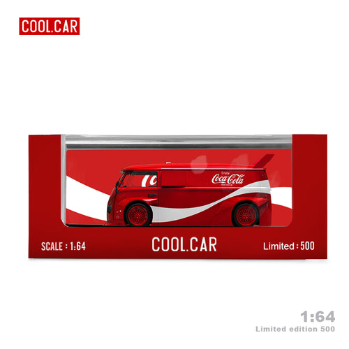 Red and white Volkswagen T1 Coca-Cola car