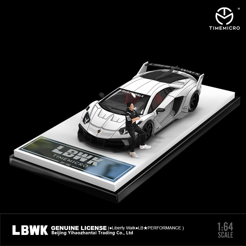 Lamborghini LP700 GTEVO Crack Pattern Widebody Modified Car (White Luminous Figure Edition) front corner