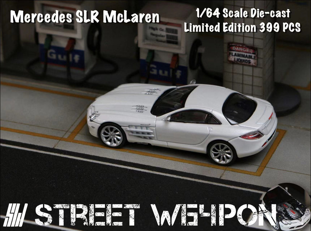 Street Weapon Mercedes SLR McLaren Pearl White 1:64 scale model