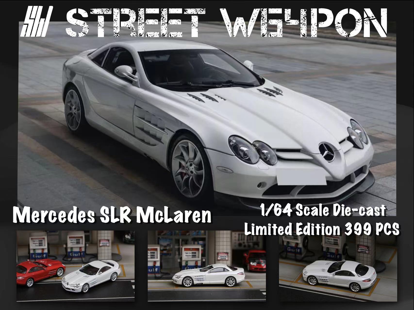 Rear view of the Mercedes SLR McLaren Pearl White