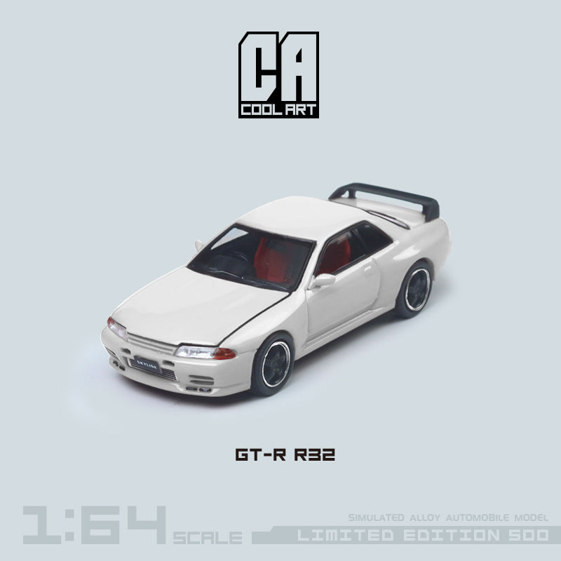 White Nissan GT-R R32 1:64 scale