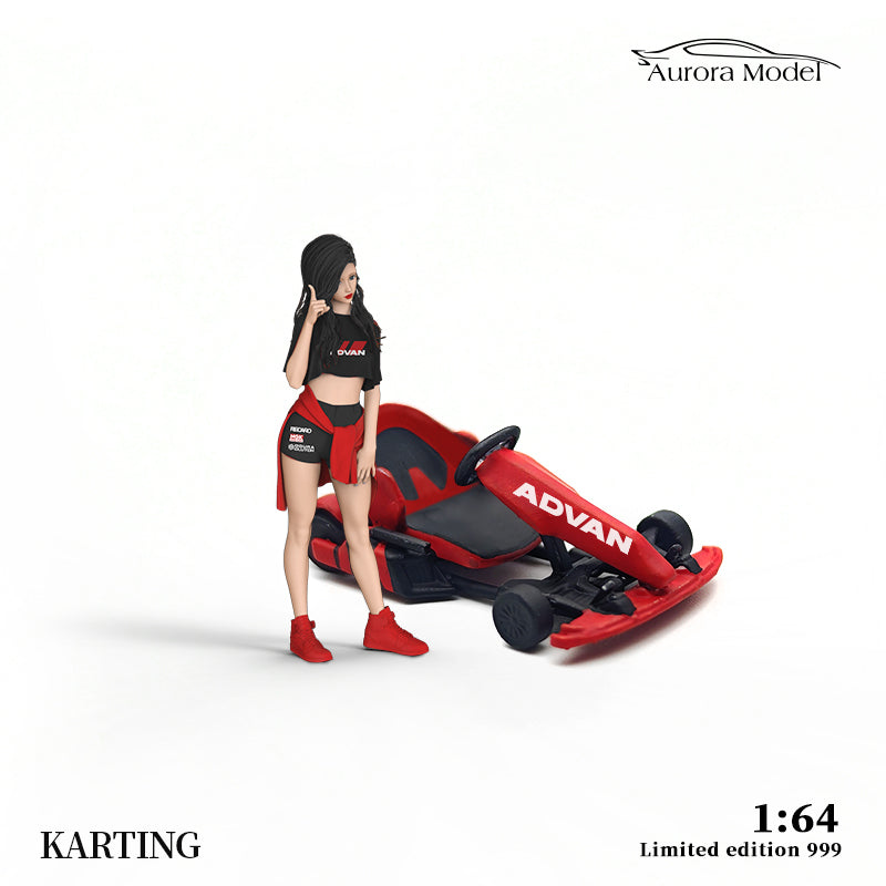 Front view of the AURORA MODEL go-kart figure advan set