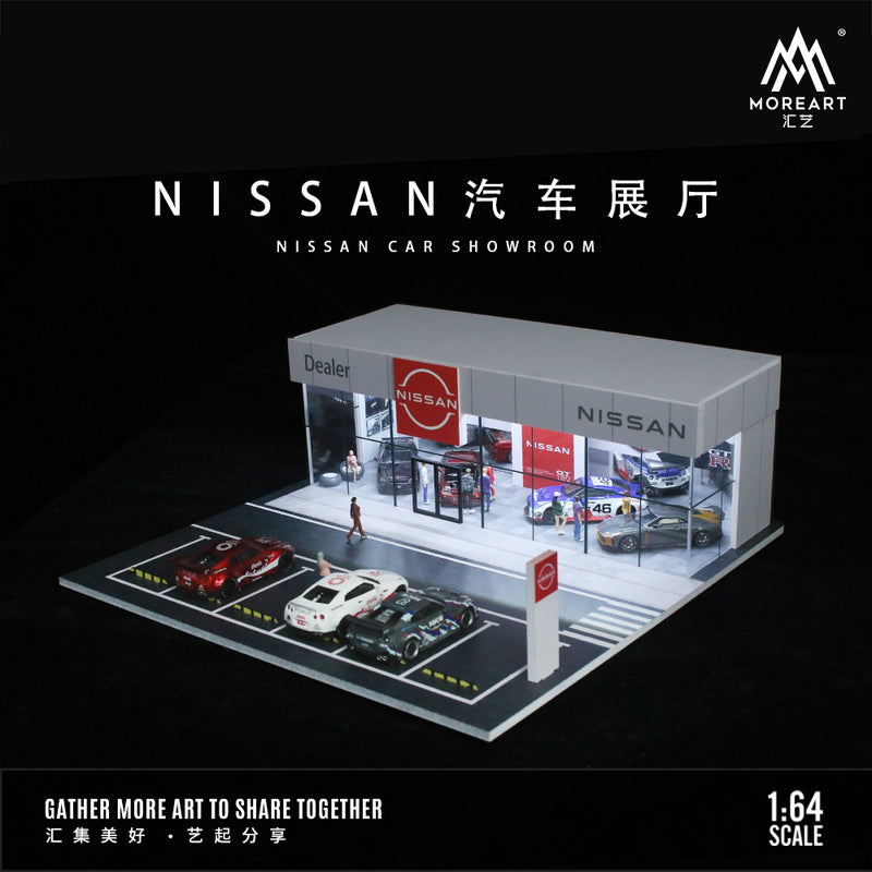 Overview of the MOREART Nissan Car Showroom diorama