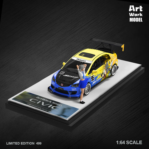 Front view of a modified Honda Civic Spoon (1:64 scale)