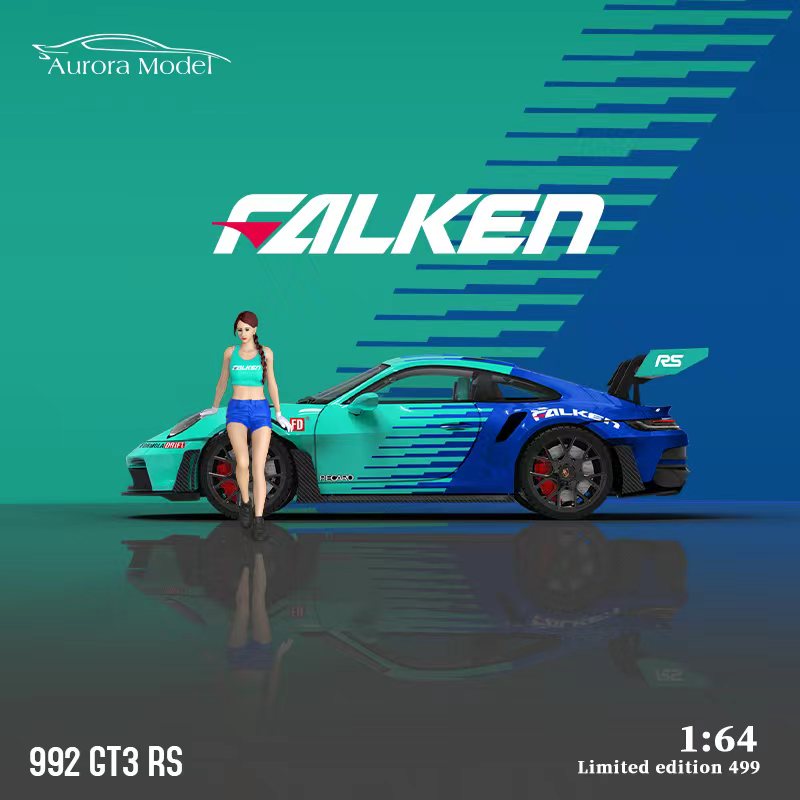 AURORA MODEL Porsche 992 GT3 Falken Figurine Edition model car