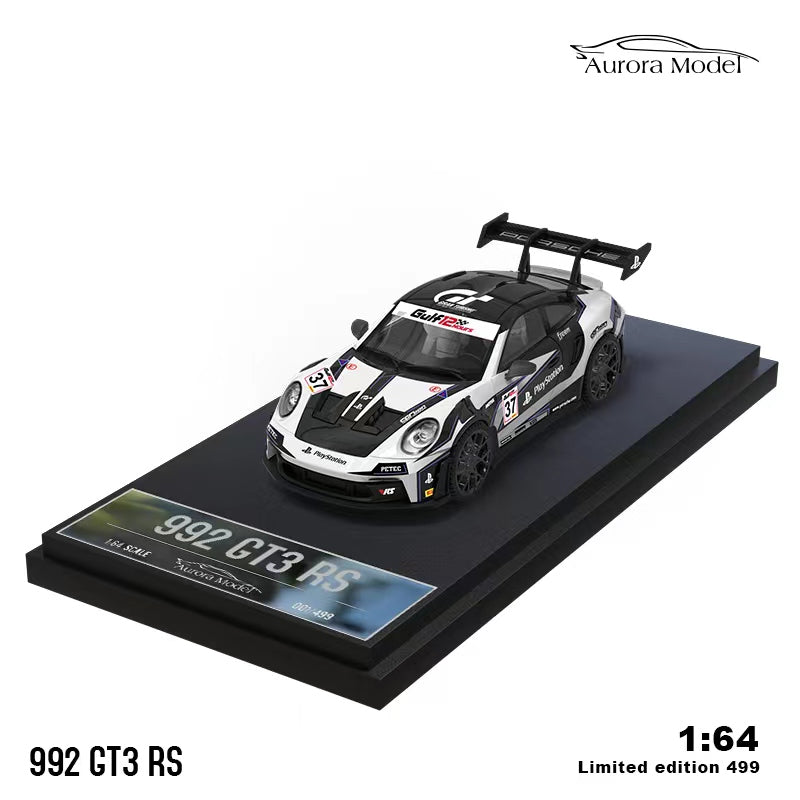 Front view of the AURORA MODEL Porsche 992 GT3 1:64 scale