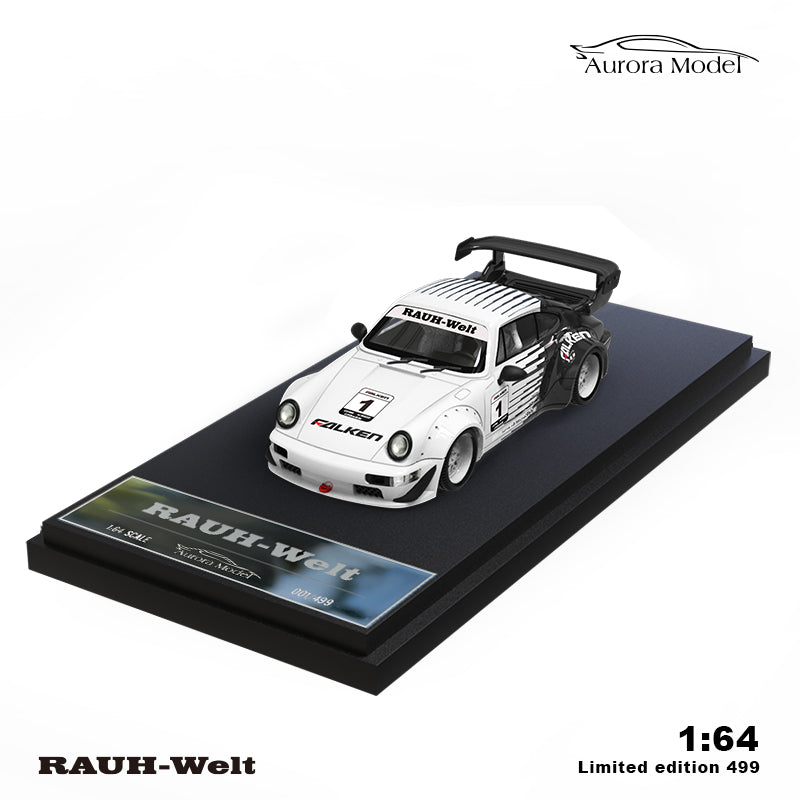 Porsche 964 Black and White Falken Livery model car
