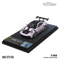 Porsche 992 GT3 RS Ice Plum Pink AURORA Model Car, 1:64 Scale