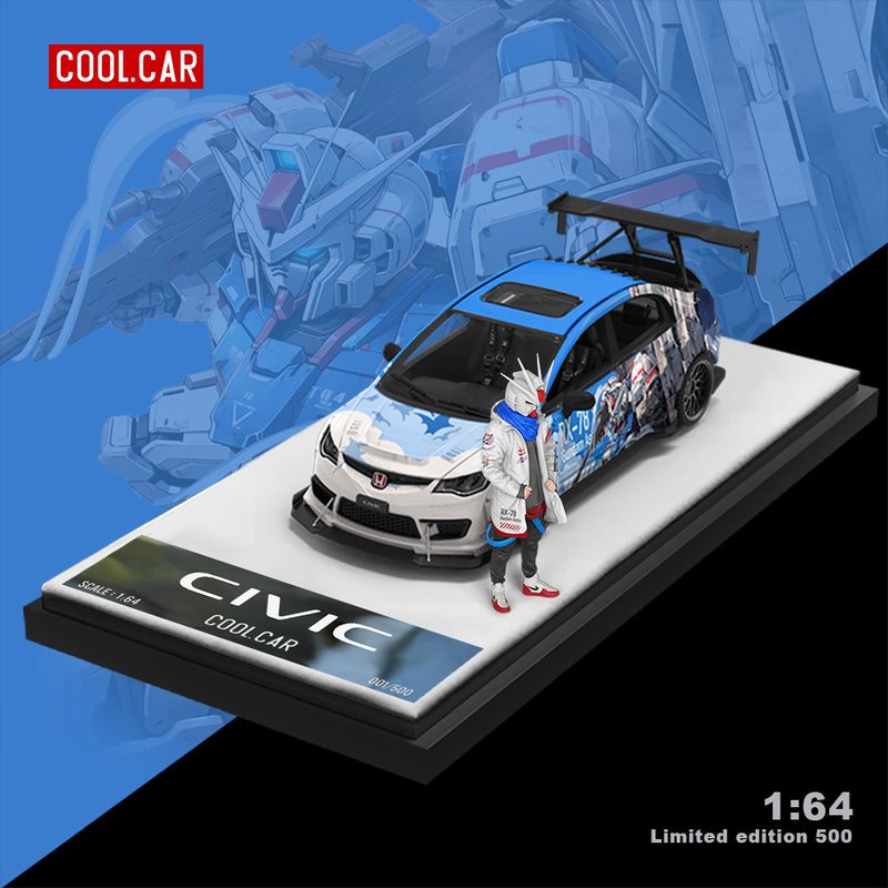 Honda Civic Blue Mecha-Doll 1:64 Scale Model