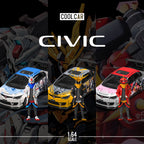 Heavily Modified Red Honda Civic Mecha