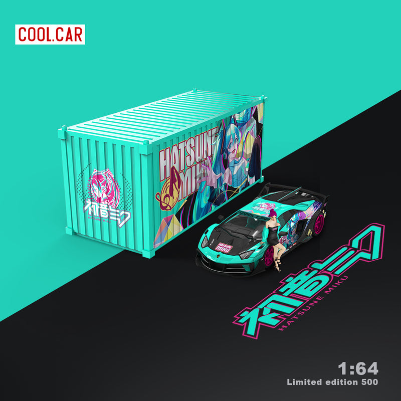Lamborghini GTEVO Hatsune Miku Container Set model car, 1:64 scale