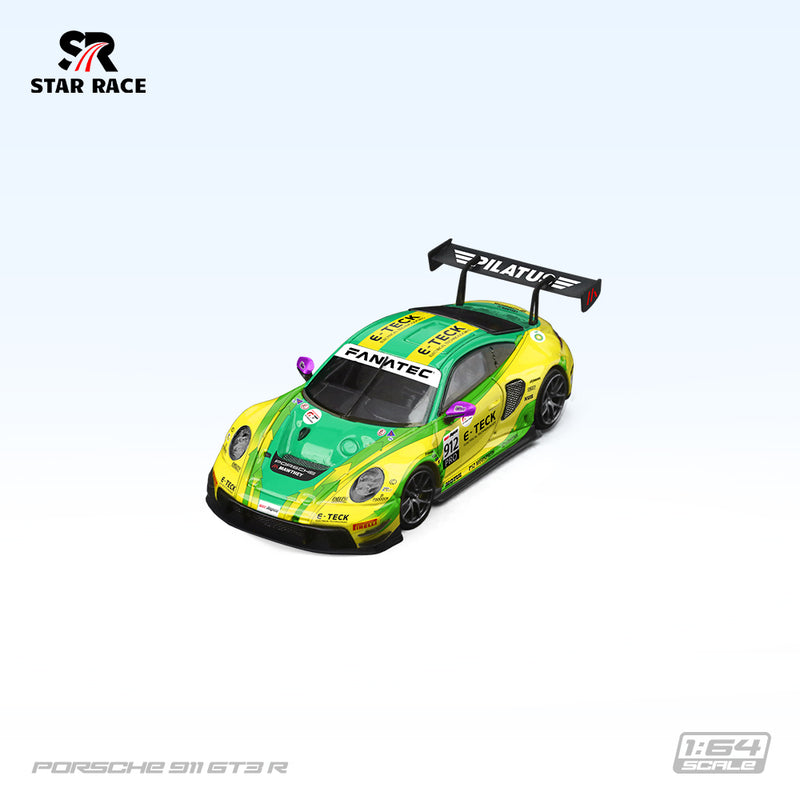 Porsche 911 GT3 Yellow/Green No. 912 1:64 scale model