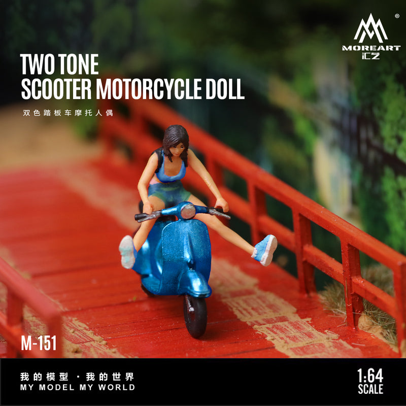 [IN-STOCK] MOREART 1:64 Blue Scooter/Motorcycle Figure MO222151