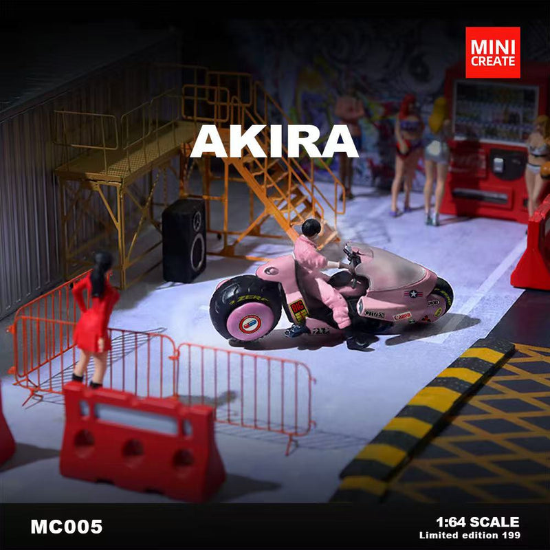 [PRE-ORDER] M-COOL 1:64 Akira Motorcycle Pink Set MC005 .