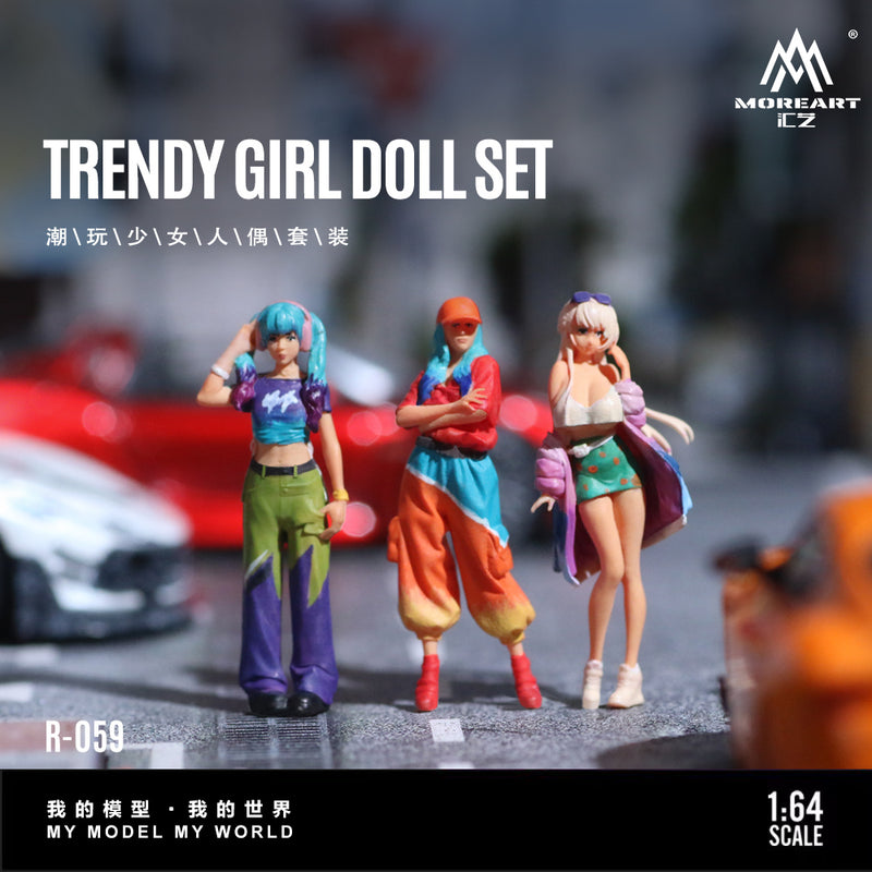 MOREART Trendy Toy Girl Doll Set 1:64 Diorama Model