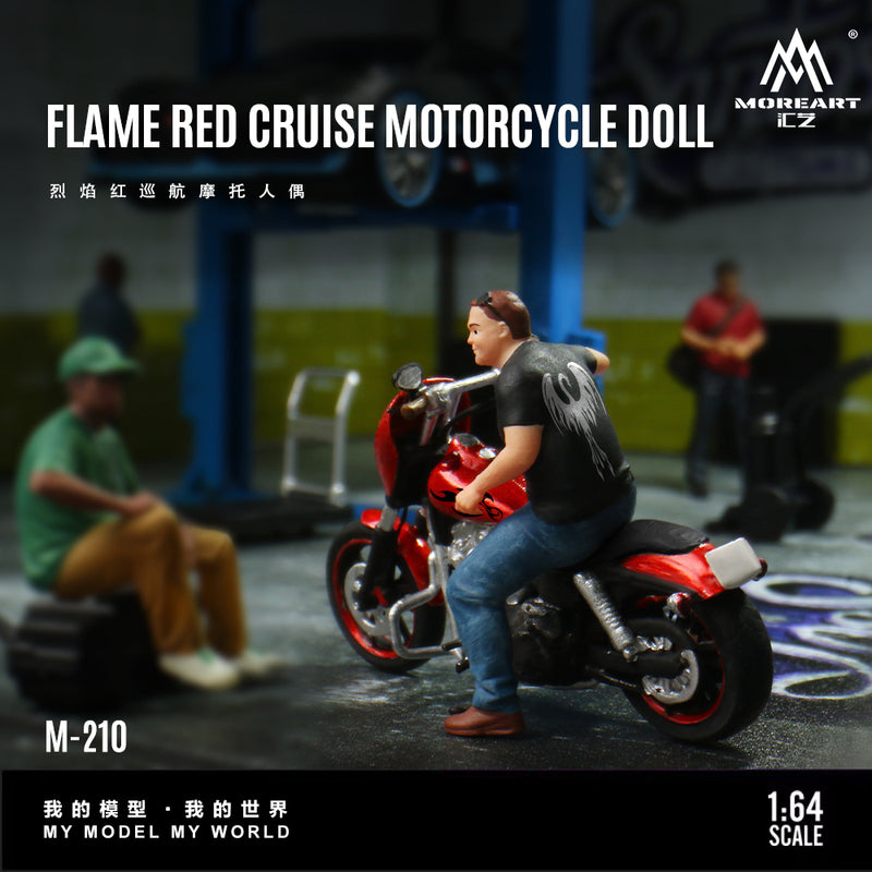 [RELEASED] MOREART 1:64 Fiery Red Cruiser Motorcycle Figure MO222210