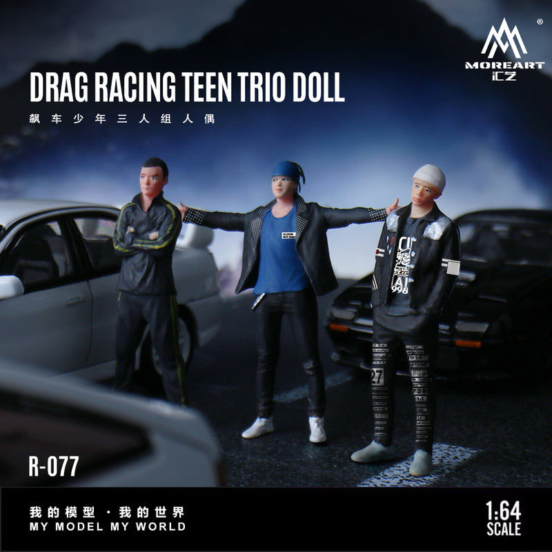 MOREART Racing Trio Figure Diorama Resin Model 1:64 Scale