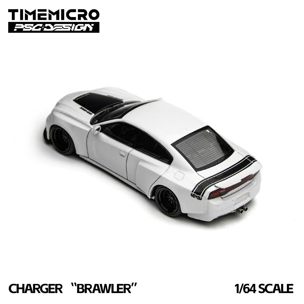 Charger Brawler White Model Car 1:64 Scale